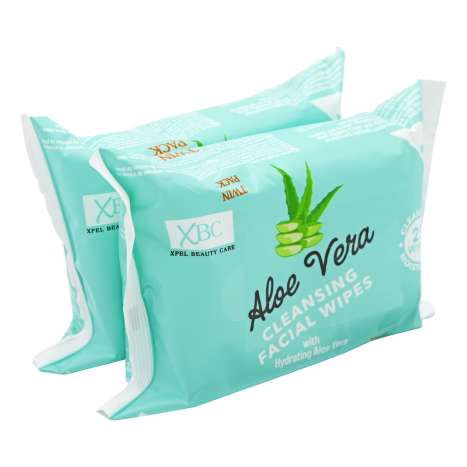 Aloe Vera Cleansing Facial Wipes 25 Pack (Twin Pack) - 50 Wipes