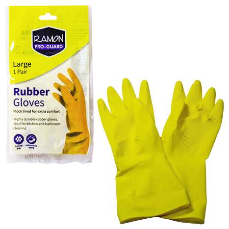 Ramon Pro Guard Yellow Rubber Gloves - Large