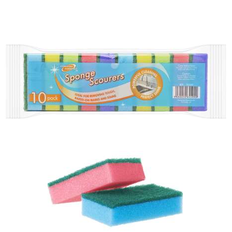 Homeware Essentials Sponge Scourers 10 Pack