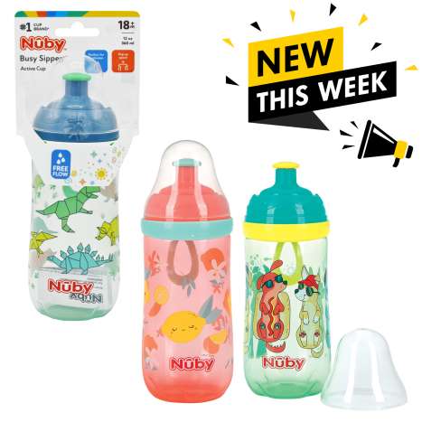 Nuby Busy Sipper Active Cup (18m+) 360ml - Assorted