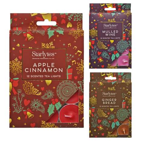 Starlytes Festive Tealights 12 Pack - Assorted Scents