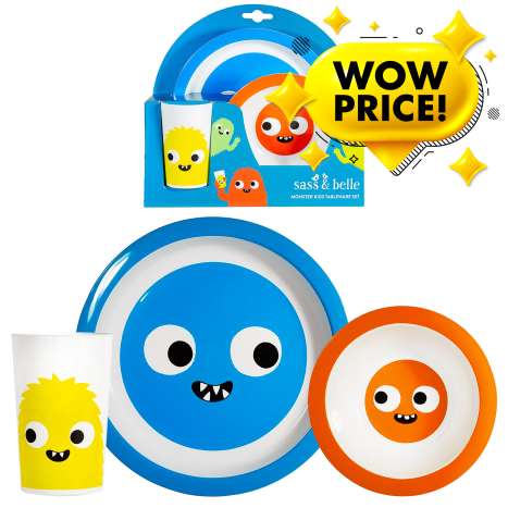 Sass & Belle Kids Monster Tableware Set