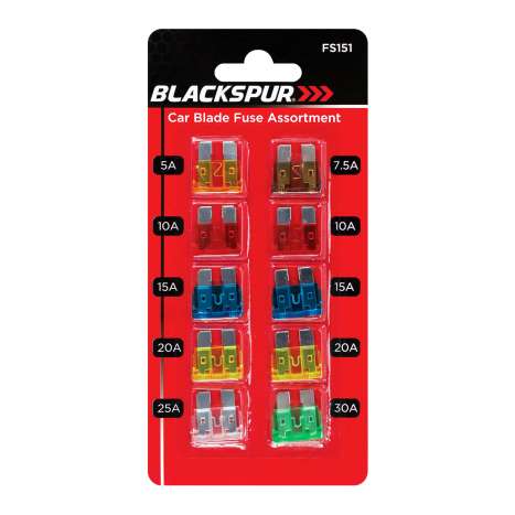 Blackspur Car Blade Fuse Assortment 10 Pack