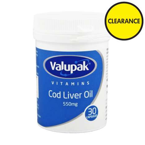 Valupak Cod Liver Oil 550mg Capsules 30 Pack