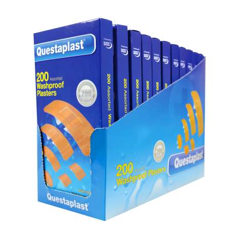 Questaplast Assorted Washproof Plasters 200 Pack