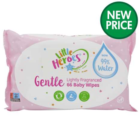 Little Heroes Water Based Baby Wipes (66 Pack) - Gentle