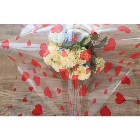 Heart Cellophane Sheets (50cm x 70cm) 3 Pack