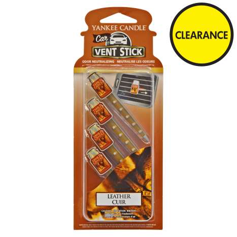 Yankee Candle Vent Stick Air Freshener 4 Pack - Leather