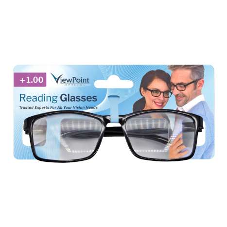ViewPoint Optical Unisex Reading Glasses +1.00 - Black