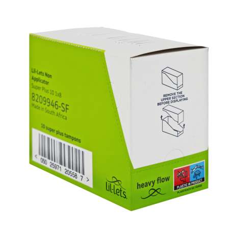 Lil-Lets Non-Applicator Tampons 10 Pack - Super Plus