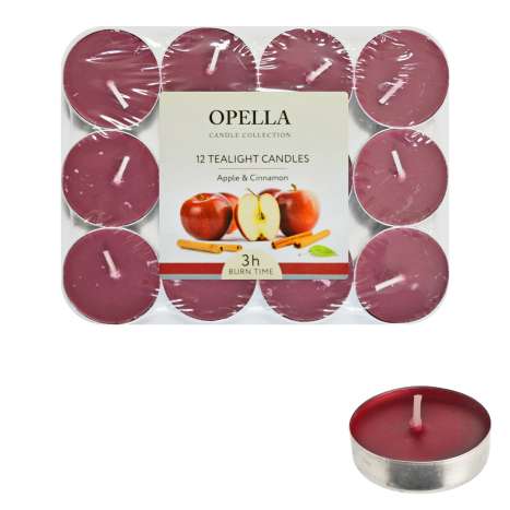 Opella Tealights 12 Pack - Apple & Cinnamon
