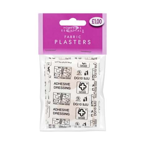 Homeware Essentials Fabric Plasters 20 Pack - Assorted Sizes