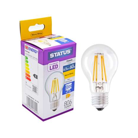 Status Filament LED 6.5w=60w Classic Large Screw Cap Light Bulb