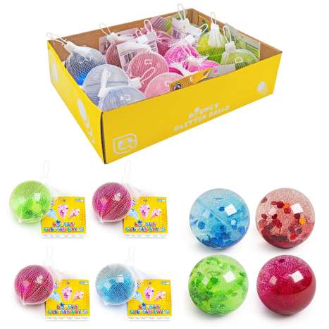 Bouncy Glitter Balls 6cm - Assorted Colours