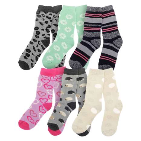 Country Club Ladies Therma Feet Extra Warm Thermal Socks (Size: 4-8) - Assorted Colours