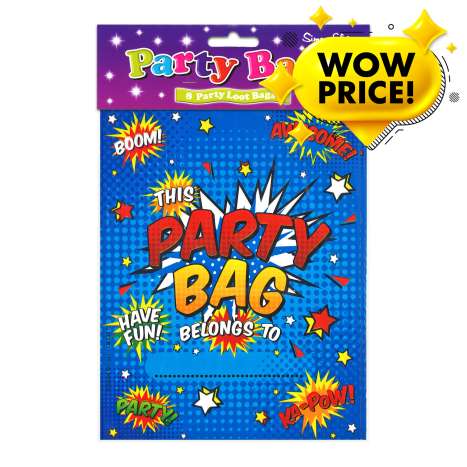 Party Loot Bags 8 Pack - Blue
