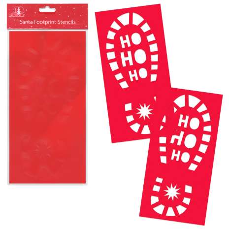 Santa Footprint Stencils (30cm x 15cm) 2 Pack
