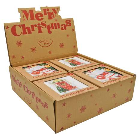 Boxed Christmas Cards 12 Pack - Kraft Home