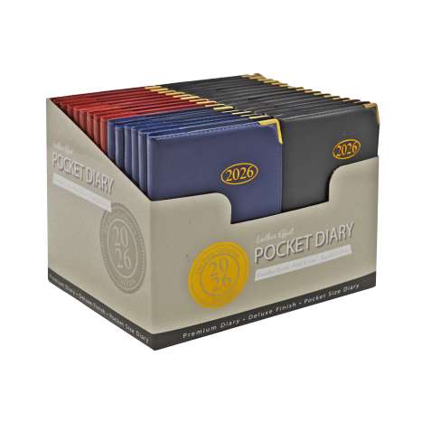 2026 Pocket Diary (10.5cm x 7.5cm) - Leather Effect