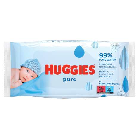 Huggies Pure Fragrance Free Baby Wipes 56 Pack