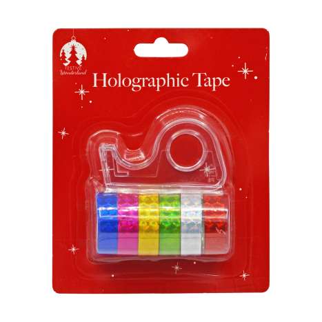 Holographic Tape 6 Pack with Dispenser