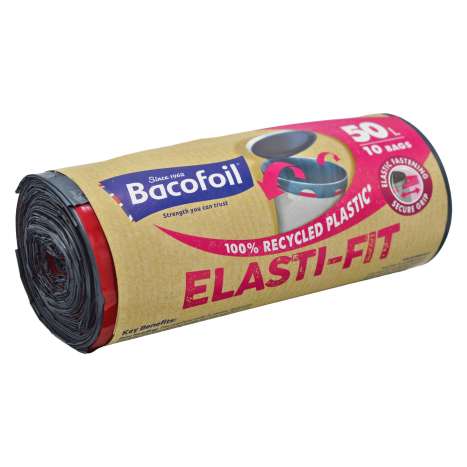 Bacofoil Elasti-Fit Bin Liners (50L) - Roll of 10