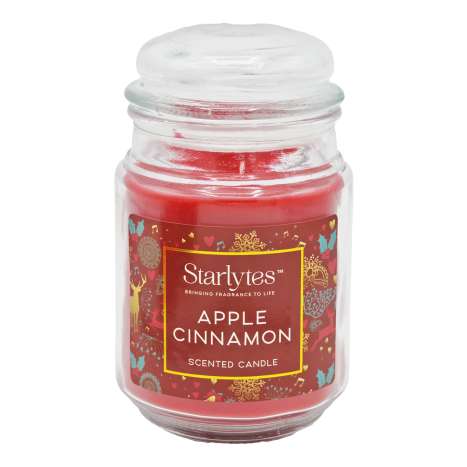 Starlytes Glass Jar Scented Candle (510g) - Apple Cinnamon