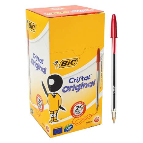 BIC Cristal Original Pens - Red (In Display)