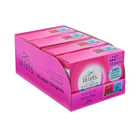 Lil-Lets Non-Applicator Tampons 10 Pack - Super