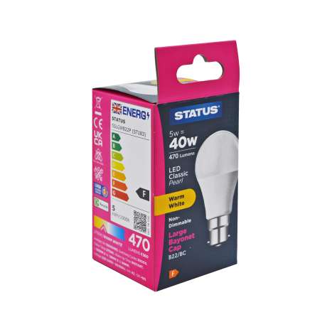 Status LED Classic Light Bulb (5w=40w) Bayonet (B22)