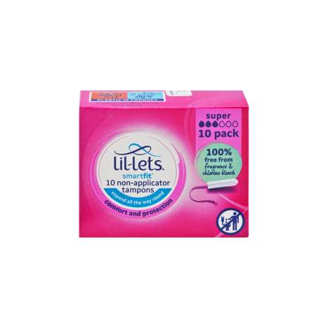 Lil-Lets Non-Applicator Tampons 10 Pack - Super