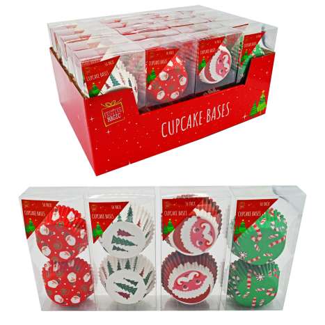 Christmas Cupcake Bases (5cm) 50 Pack - Assorted Designs