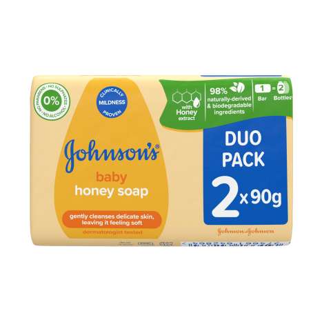 Johnson's Baby Honey Soap Bars 2 Pack (2 x 90g)