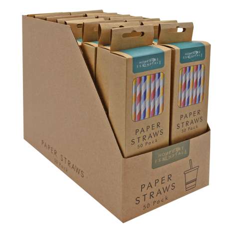 Homeware Essentials Paper Straws 50 Pack (In Display Box)