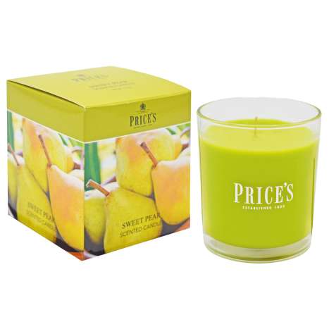 Price’s Scented Glass Candle (8cm) - Sweet Pear