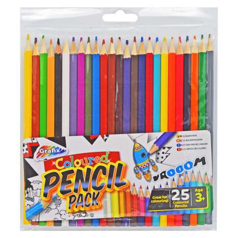 Grafix Coloured Pencils - 25 Pack