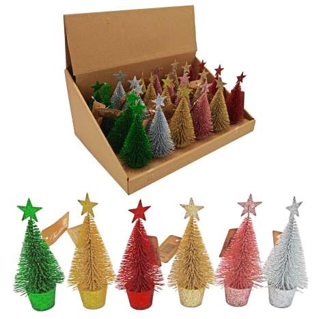 Glitter Wire Tree 14cm - Assorted Colours