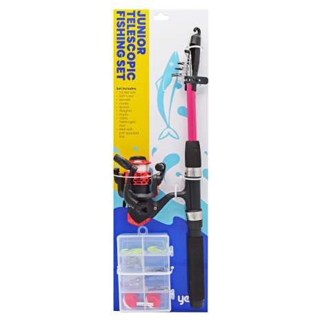 Yello Junior Telescopic Fishing Rod Set - Assorted Colours