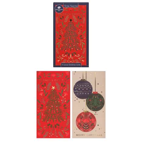 Tom Smith Luxury Boxed Christmas Cards 15 Pack - Contempory