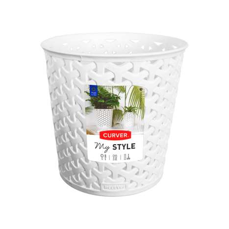 Curver My Style Large Round Plastic Storage Organiser (14cm x 14cm) - White