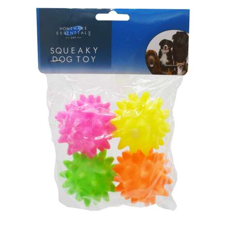 Homeware Essentials Squeaky Dog Toy 4 Pack