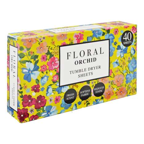 Floral Tumble Dryer Sheets 40 Pack - Orchid