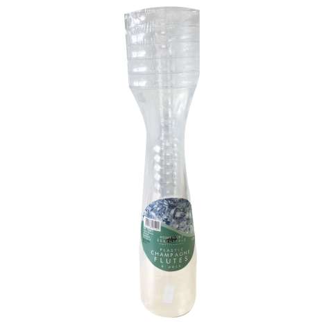 Homeware Essentials Reusable Plastic Champagne Flutes (150ml) 6 Pack