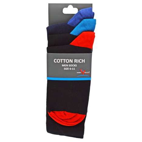 Men's Moon Walker Cotton Rich Socks (Size: 6-11) 3 Pack - Assorted Designs