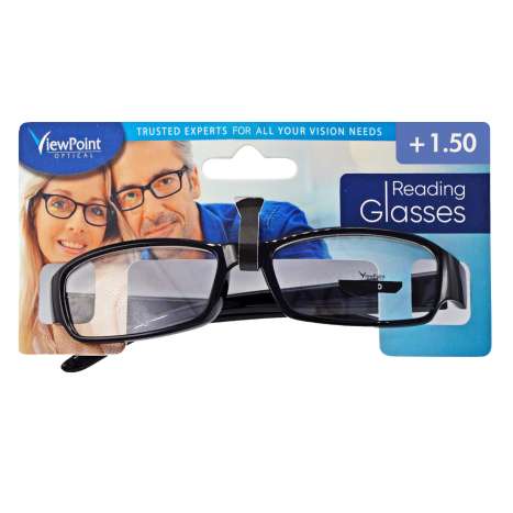 ViewPoint Optical Unisex Reading Glasses +1.50 - Black