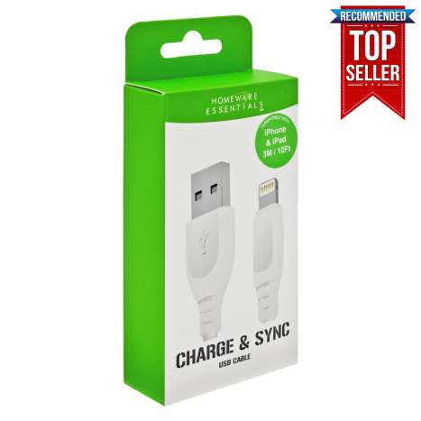 Homeware Essentials iPhone Lightning to USB Cable (3M)