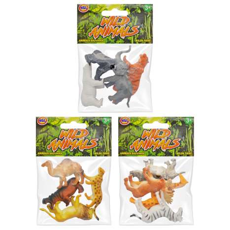 Wild Animals Figures (4cm) 4 Pack