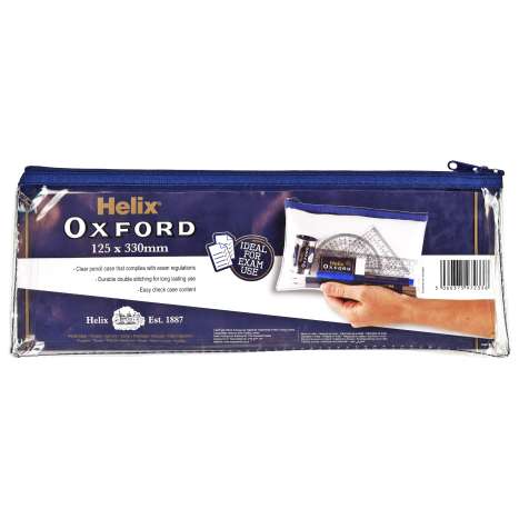 Helix Oxford 13” Clear Pencil Case