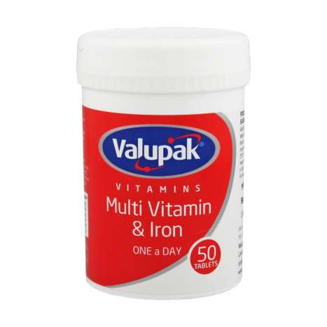 Valupak Multi Vitamin & Iron One a Day Tablets 50 Pack