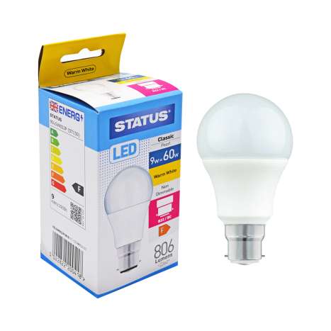 Status LED 9w=60w Classic Bayonet Cap Light Bulb